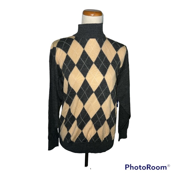 Brooks Brothers Sweaters - Brooks Brothers Large gray/yellow/white merino wool sweater New Without Tags